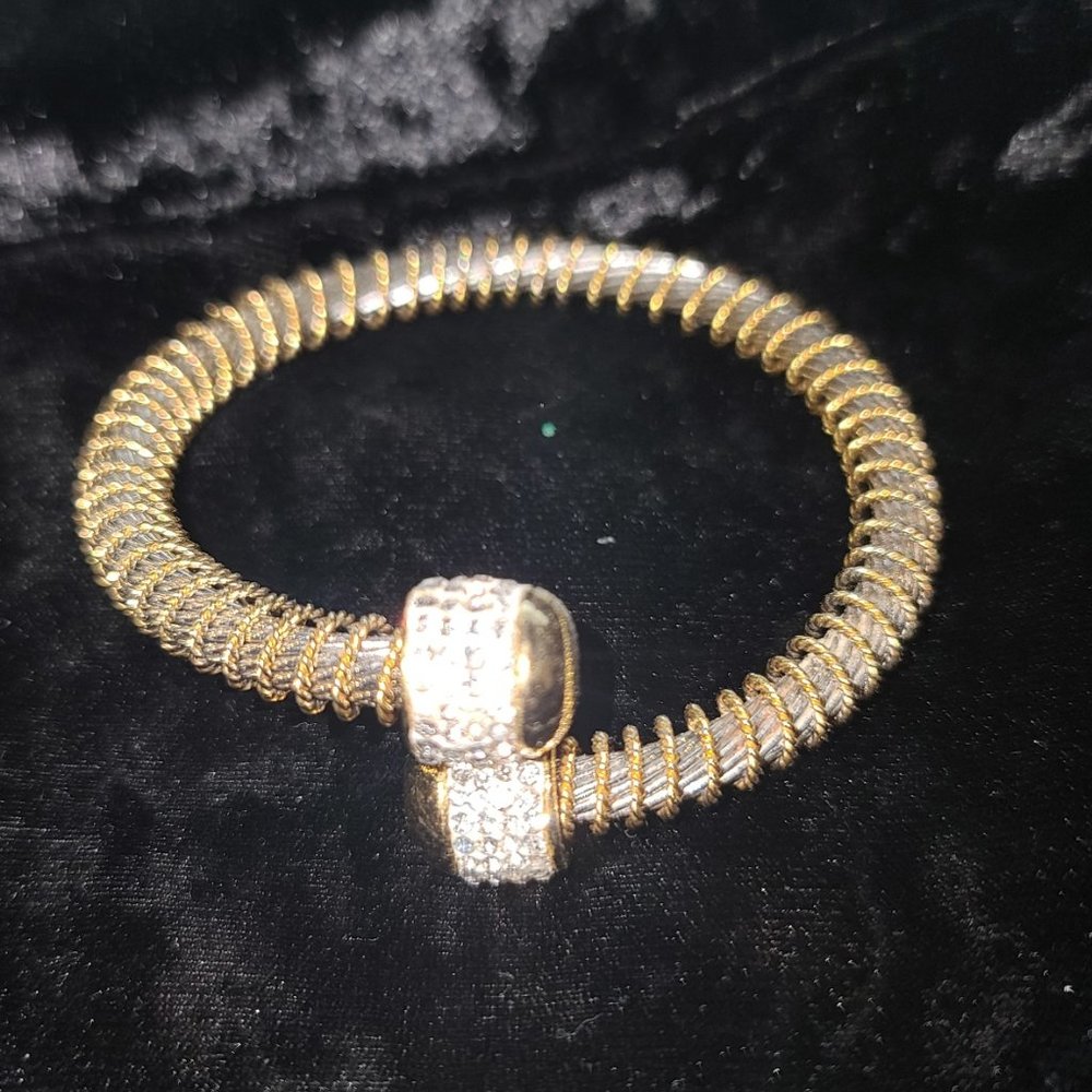 Goldtone bracelet enhanced with rhinestones
